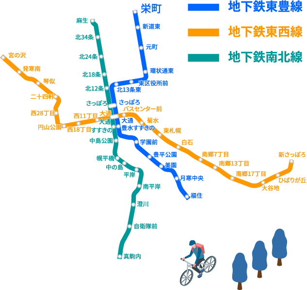 札幌市営地下鉄路線図